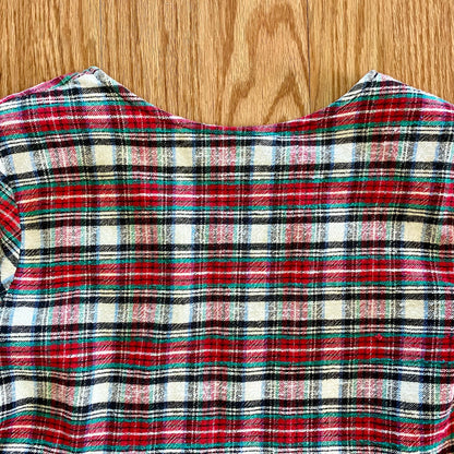 Bonnie Evans Vintage Plaid Tartan Flair Red Holiday Dress Girls Large