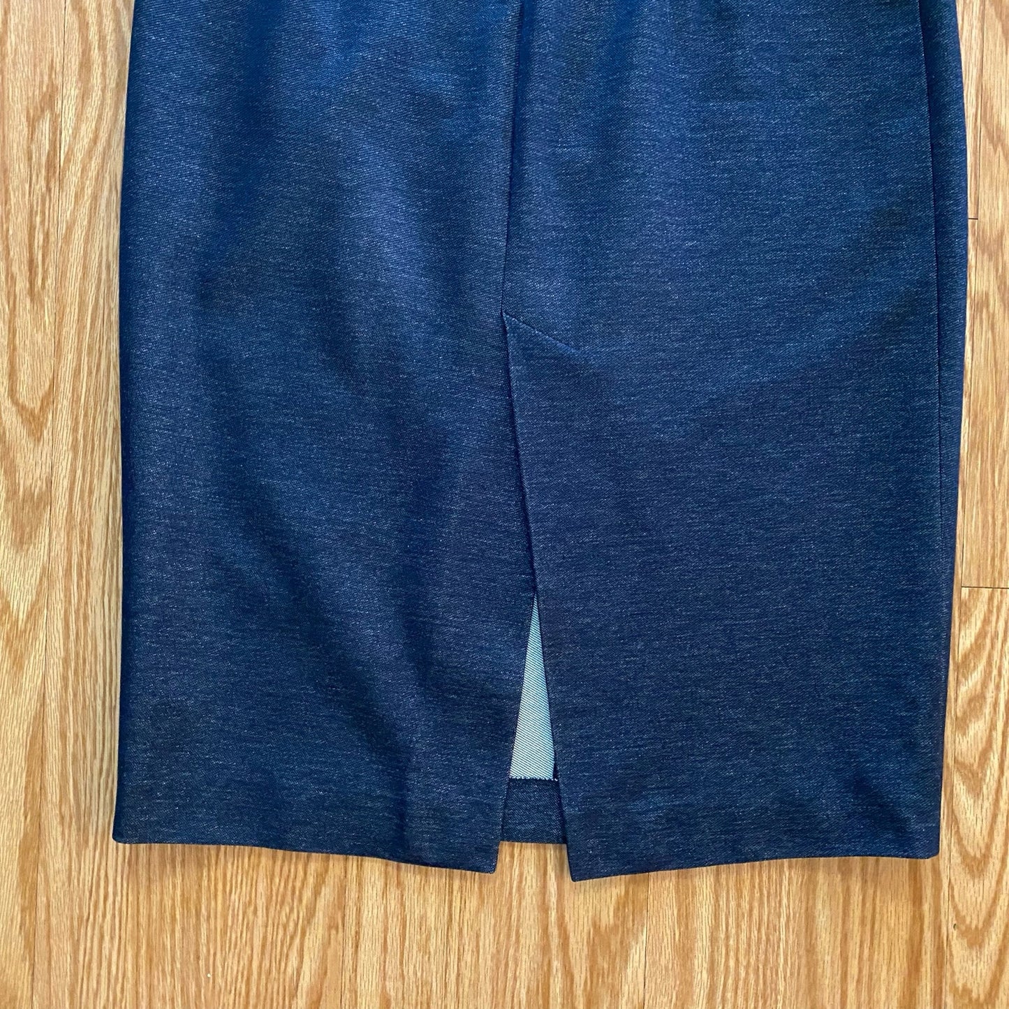 Les Copains BVM Spa Blue Denim Midi Sheath Dress Womens 10 US