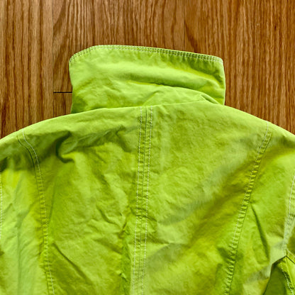 Eddie Bauer Lime Green Y2k Trench Coat Jacket Womens Small