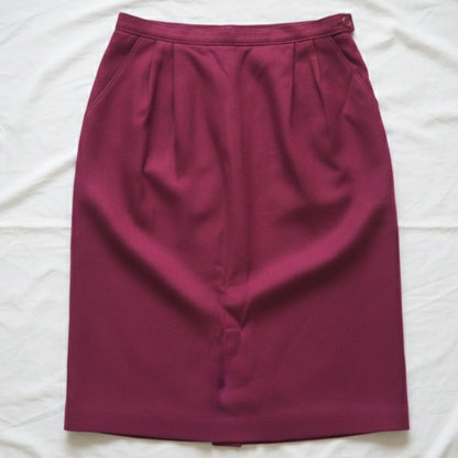 Pendleton Vintage Wool Red Burgundy Midi Pencil Skirt Womens 4