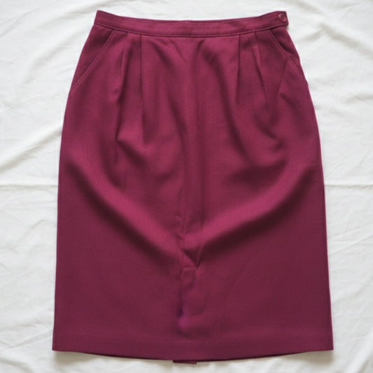 Pendleton Vintage Wool Red Burgundy Midi Pencil Skirt Womens 4