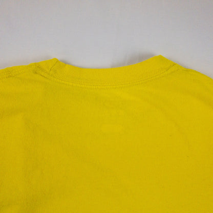 Champion Vintage Bright Yellow Logo Tee Shirt Top Mens Small / Medium