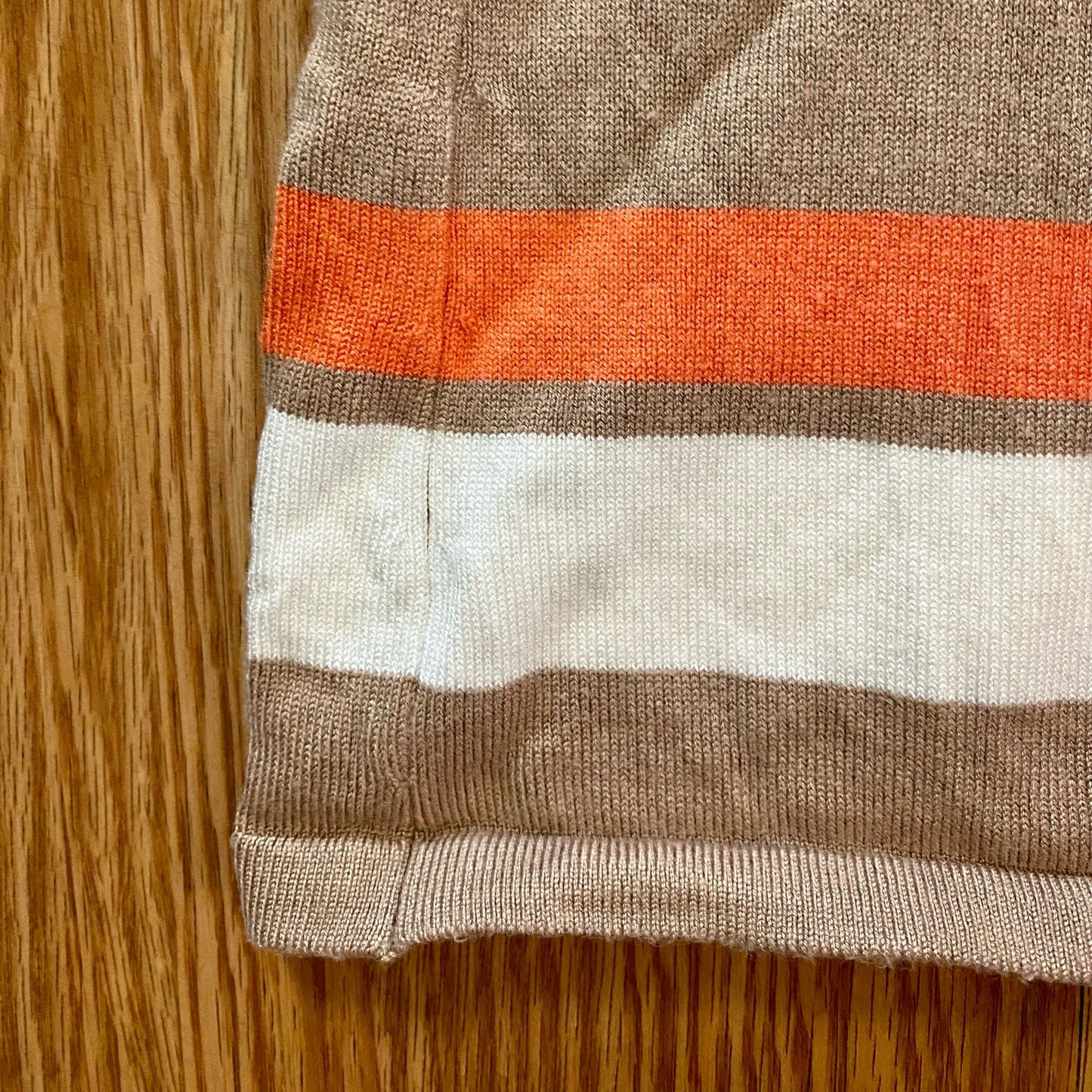 Cupio Tan White Striped Sweater Top Womens Medium