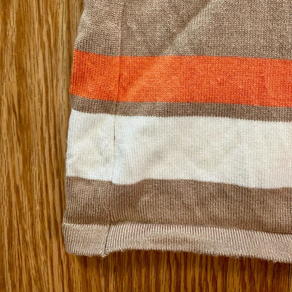 Cupio Tan White Striped Sweater Top Womens Medium