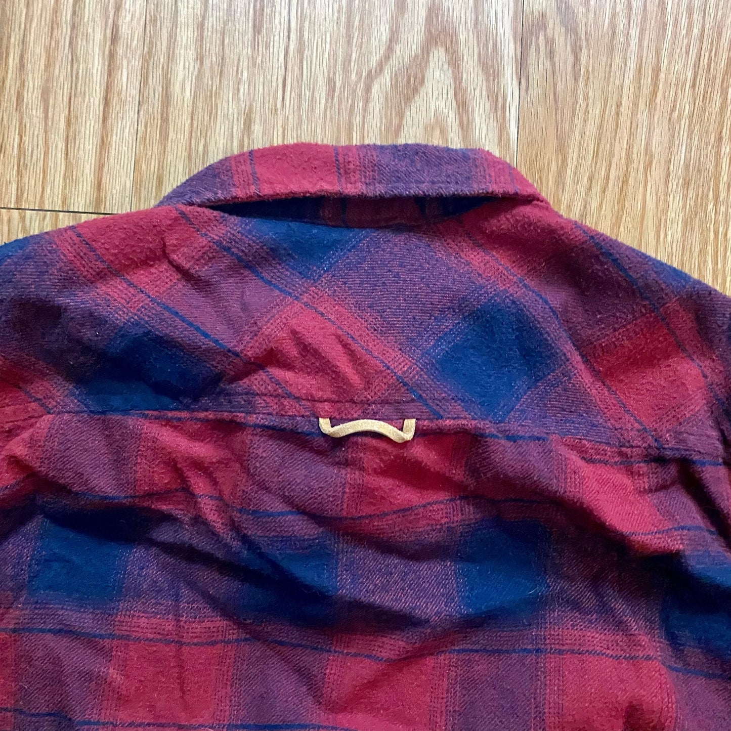 Burnside Red Blue Plaid Flannel Shirt Unisex Mens Small Womens Medium
