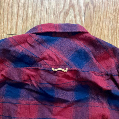 Burnside Red Blue Plaid Flannel Shirt Unisex Mens Small Womens Medium