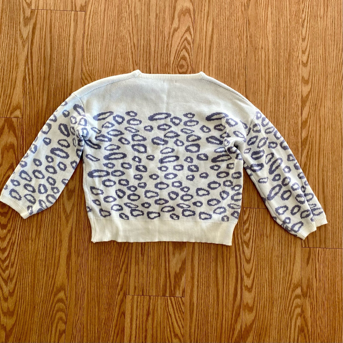 And The Why Cropped Purple Leopard Animal Spot Sweater Top Womens Small Medium