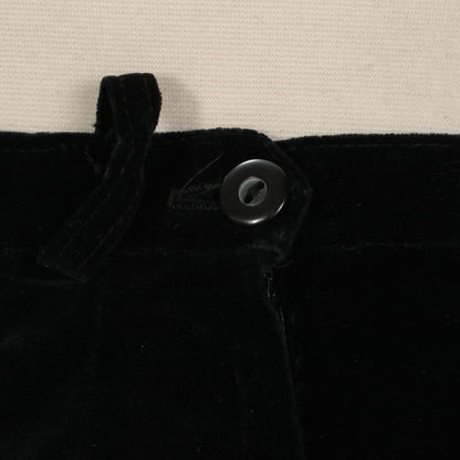 Vintage 1970s Black Velvet Straight Midi Skirt Womens XXSmall
