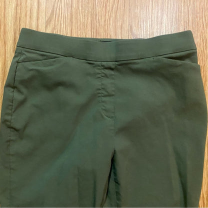 Liz Claiborne Career Green Cropped Button Pants Trousers Womens 4