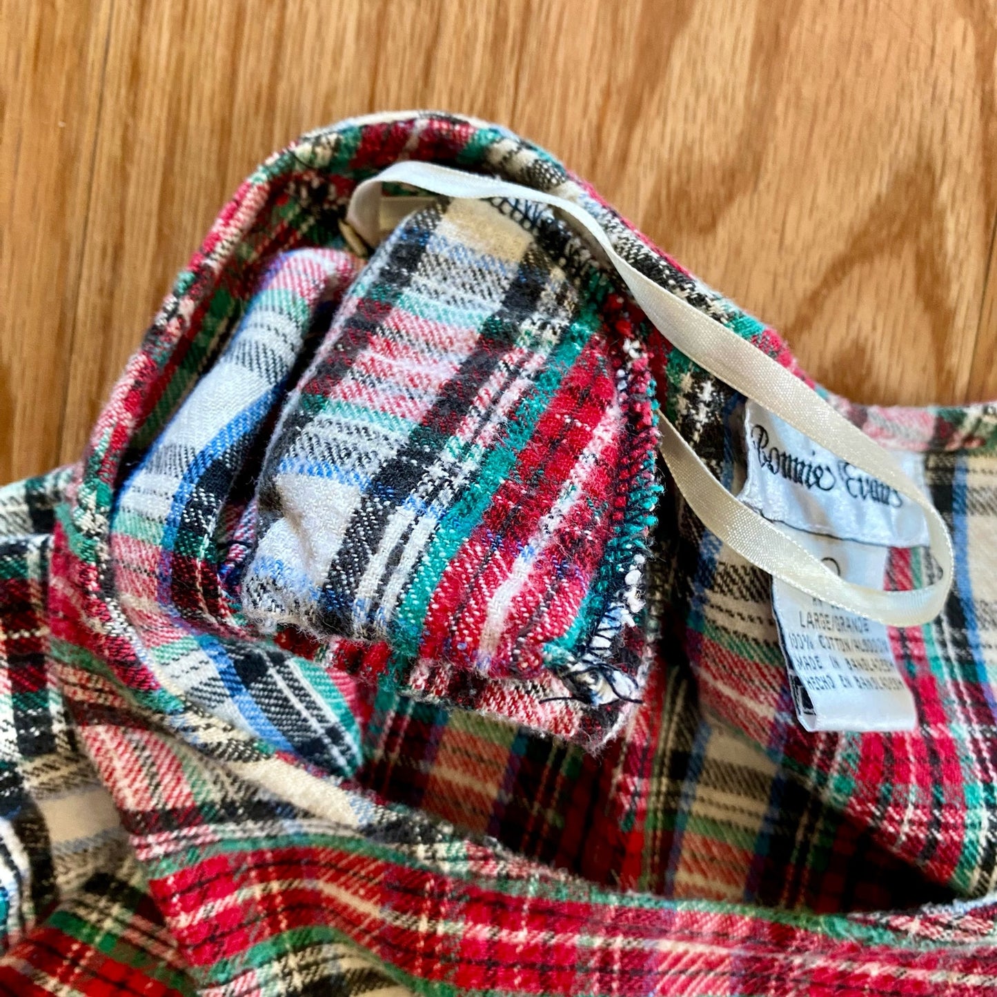 Bonnie Evans Vintage Plaid Tartan Flair Red Holiday Dress Girls Large
