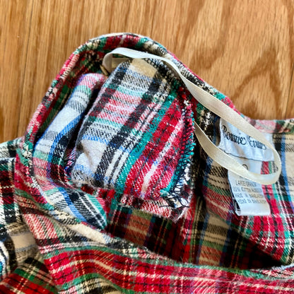Bonnie Evans Vintage Plaid Tartan Flair Red Holiday Dress Girls Large