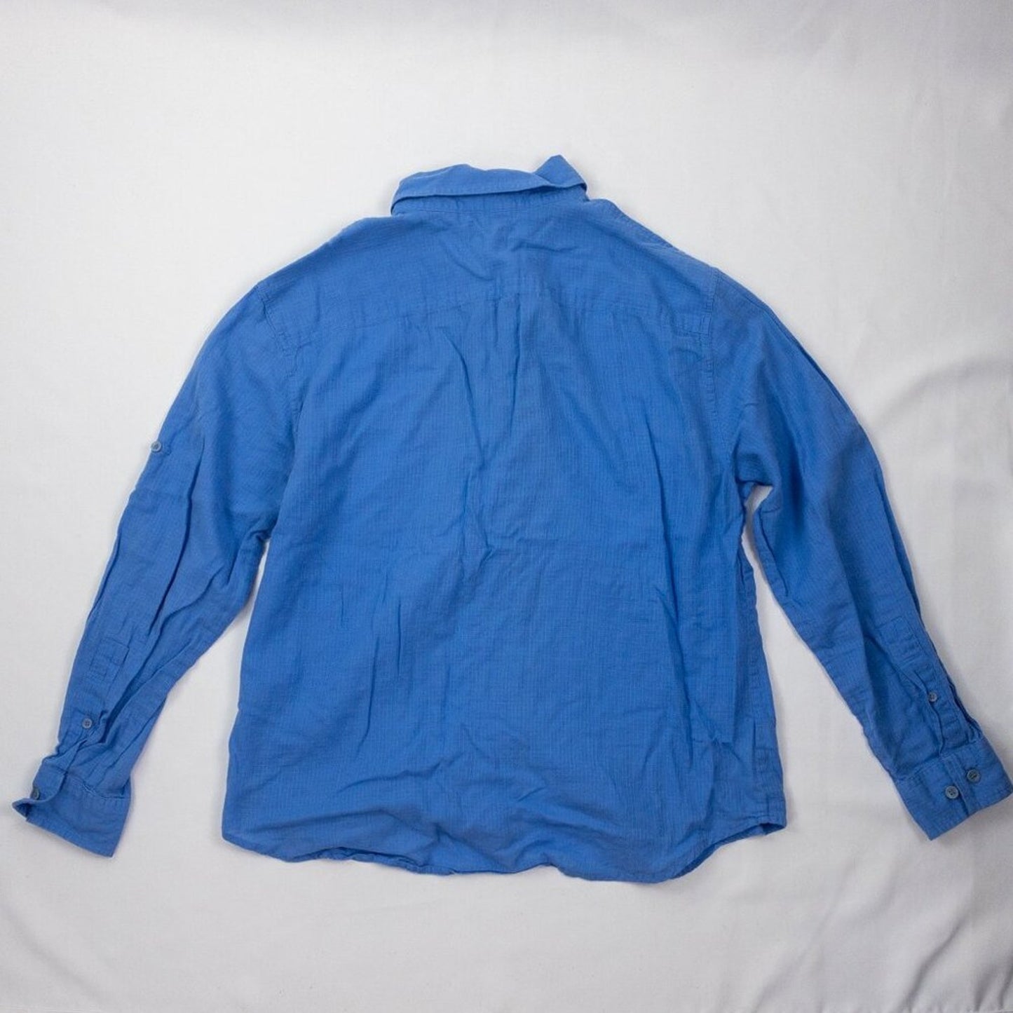 Jones New York Blue Cotton Button Down Shirt Womens Medium
