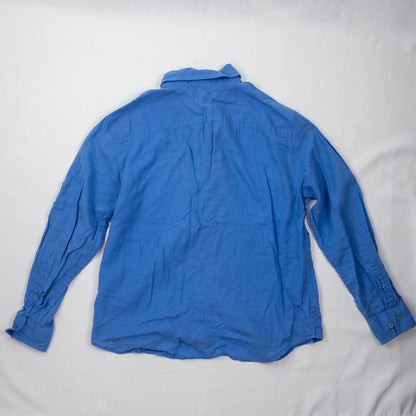 Jones New York Blue Cotton Button Down Shirt Womens Medium