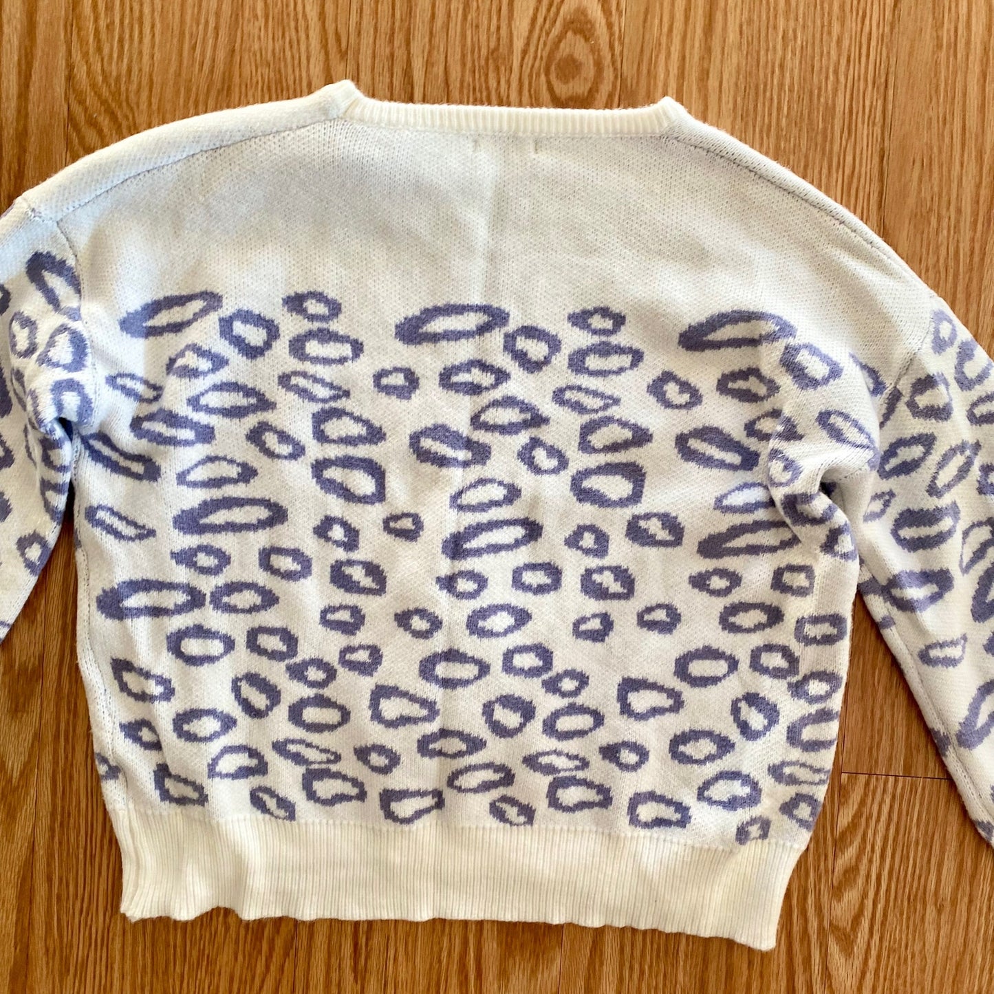 And The Why Cropped Purple Leopard Animal Spot Sweater Top Womens Small Medium