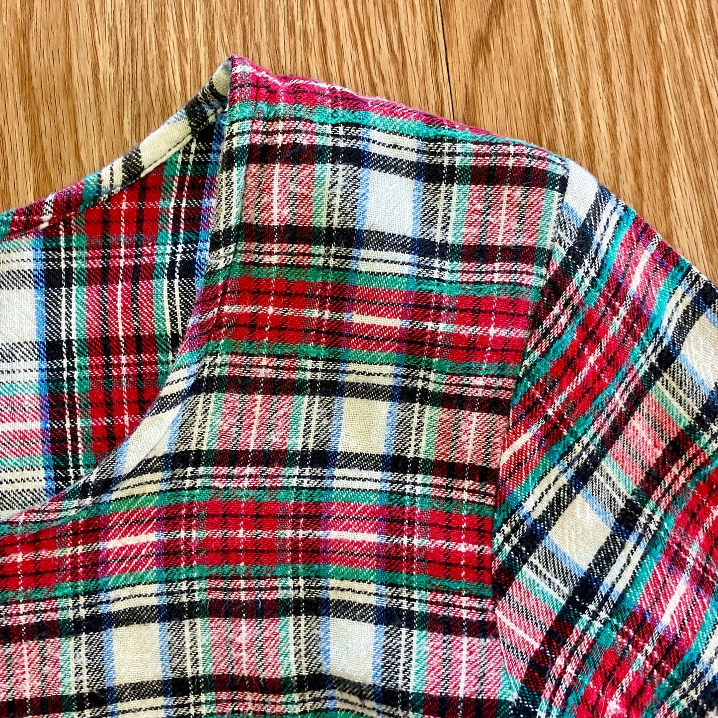 Bonnie Evans Vintage Plaid Tartan Flair Red Holiday Dress Girls Large