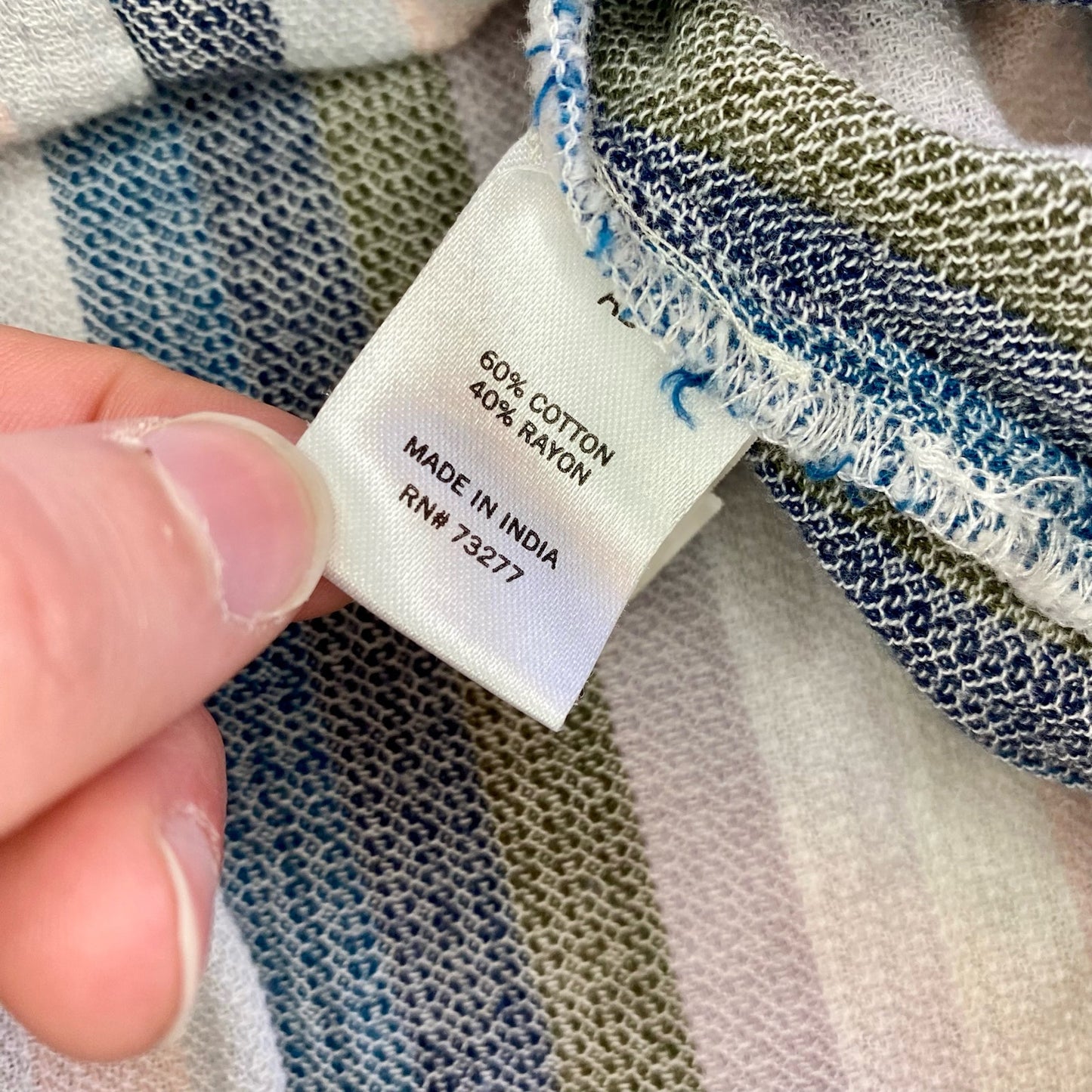 Sonoma Multicolor Striped Blue Cotton Button-up Shirt Blouse Womens Medium