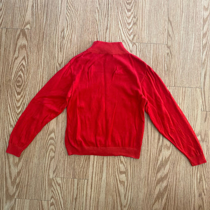 Pendleton Red Mock Neck Cotton Sweater Womens Small Petite