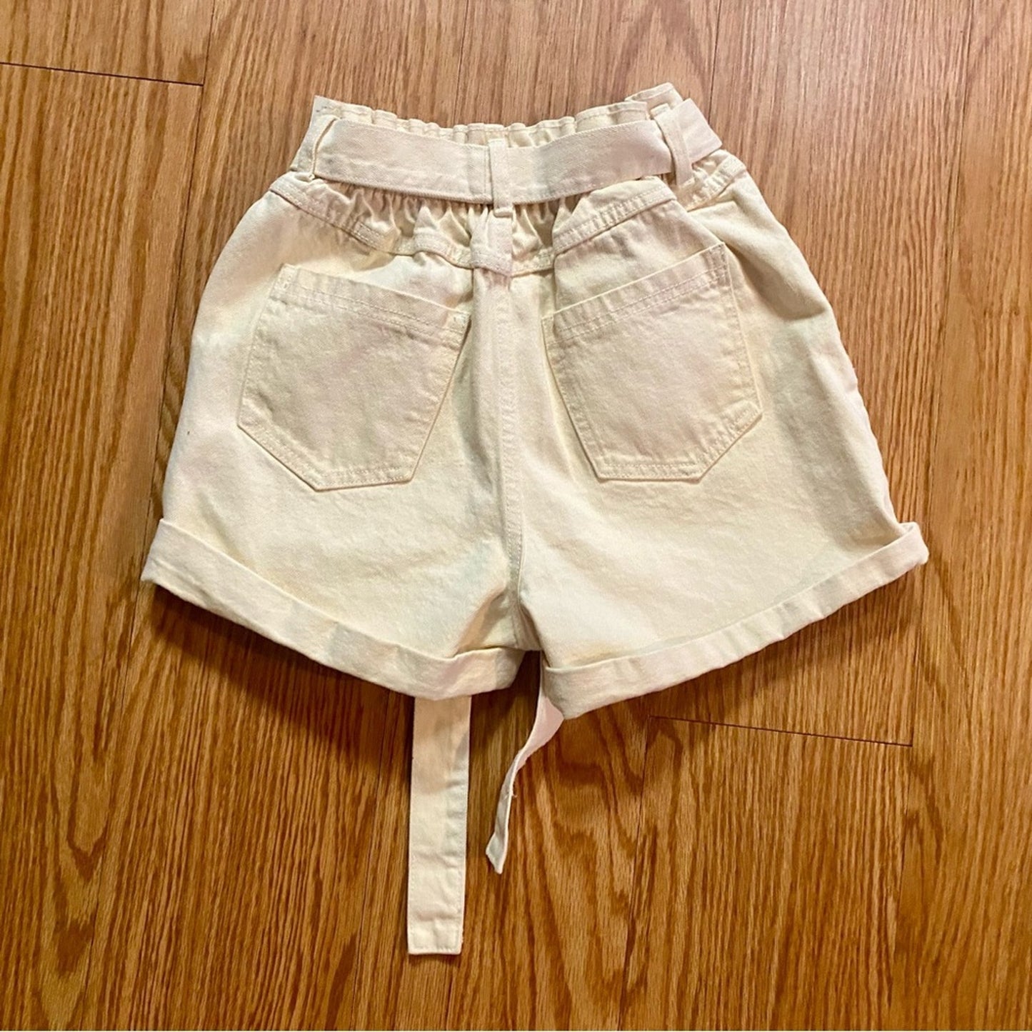 SWS Denim Company Organic Cream White High Rise Denim Shorts Womens Medium