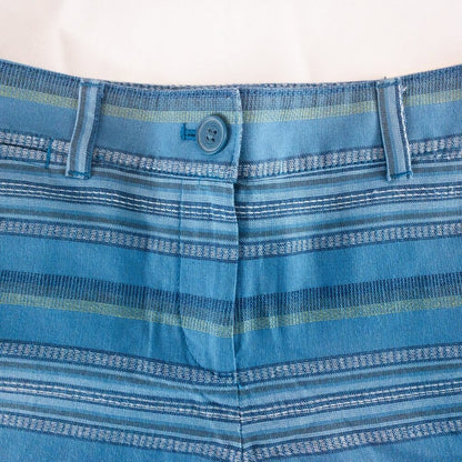 Ann Taylor LOFT Striped Blue Green White Mini Shorts Womens Size 2