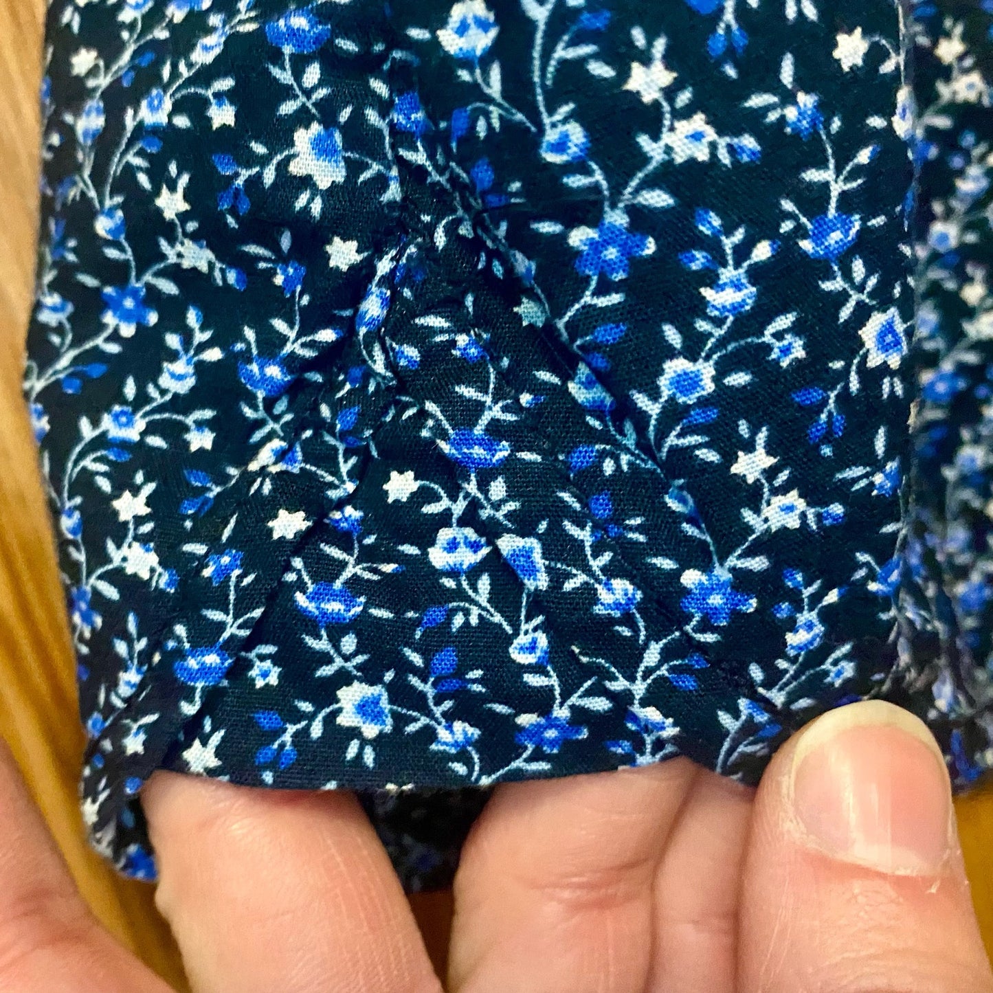 Tommy Hilfiger Blue Floral Quarter Zip Shirt Womans Large