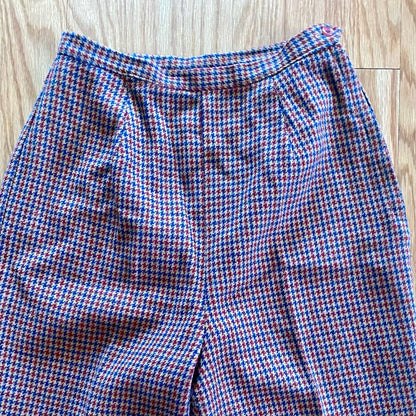 Vintage American Union Red Checked Slim Wool Pants Womens 2