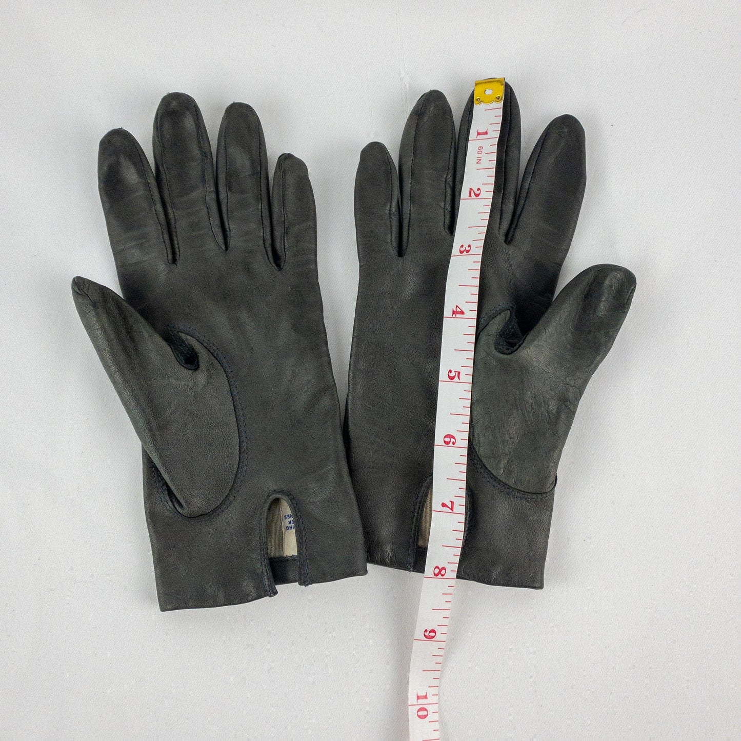Fownes Vintage Dark Gray Leather Gloves Womens Medium 7