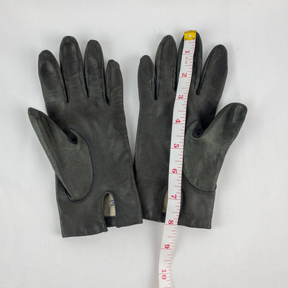 Fownes Vintage Dark Gray Leather Gloves Womens Medium 7