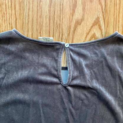 Matilda Jane’s Good Hart Parthenon Velour Cropped Shirt Gray Womens Medium