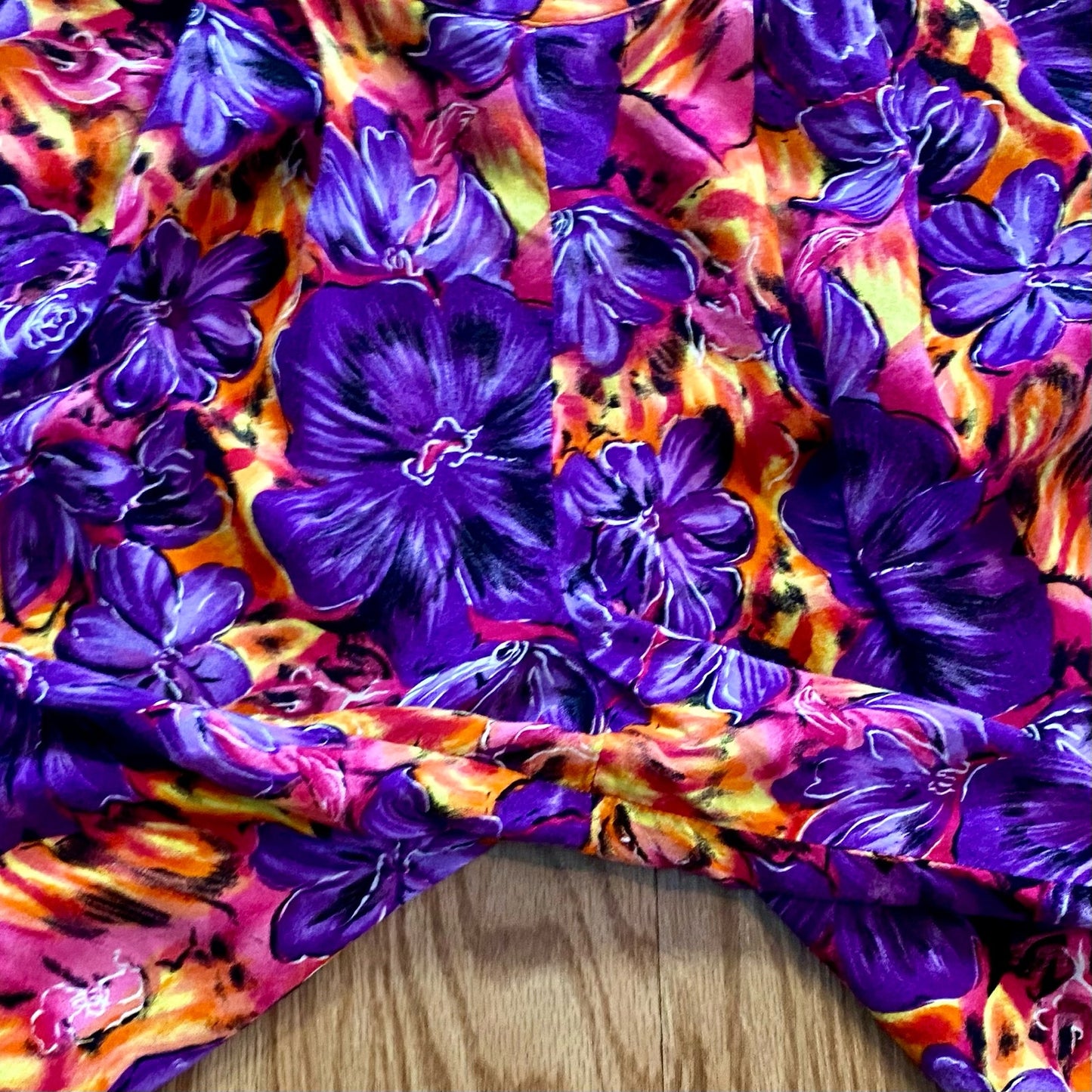 Label Noir Vintage Purple Tropical Hawaiian Baggy Shorts Womens Medium