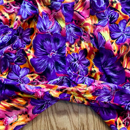 Label Noir Vintage Purple Tropical Hawaiian Baggy Shorts Womens Medium