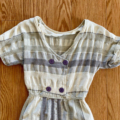 All That Jazz Vintage Reversible Striped Cropped Jumpsuit Womens 0-2