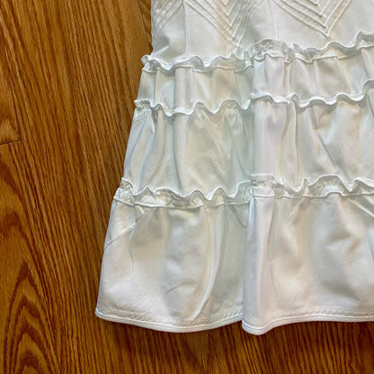 Red Valentino White Tiered Ruffle Fit & Flare Dress Womens 10