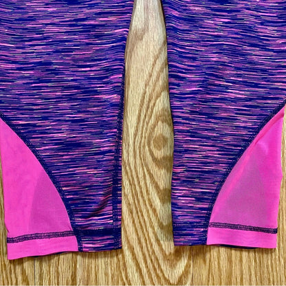 90 Degree by Reflex Pink Purple Cropped Capri Leggings Pants Womens Small
