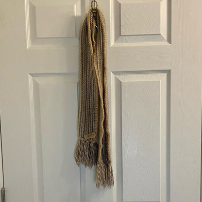 Aris Tan Striped Knit Tassel Scarf Unisex Womens One Size