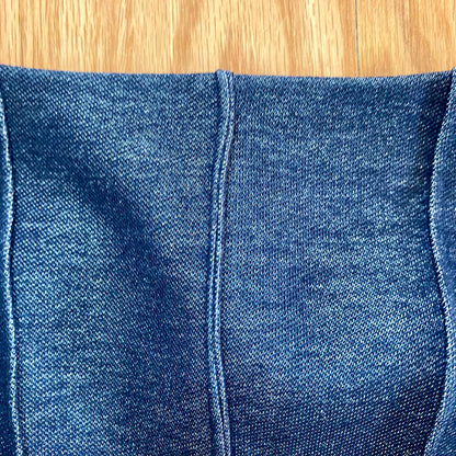 Les Copains BVM Spa Blue Denim Midi Sheath Dress Womens 10 US