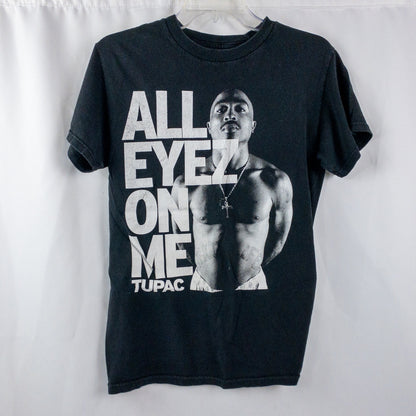 2PAC Tupac Distressed Black Band Concert Tee Shirt Womens Small Mens XSmall