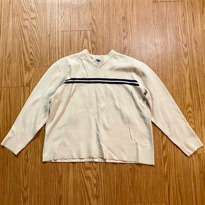 Old Navy Vintage Y2k Beige Striped Sweatshirt Womens XLarge
