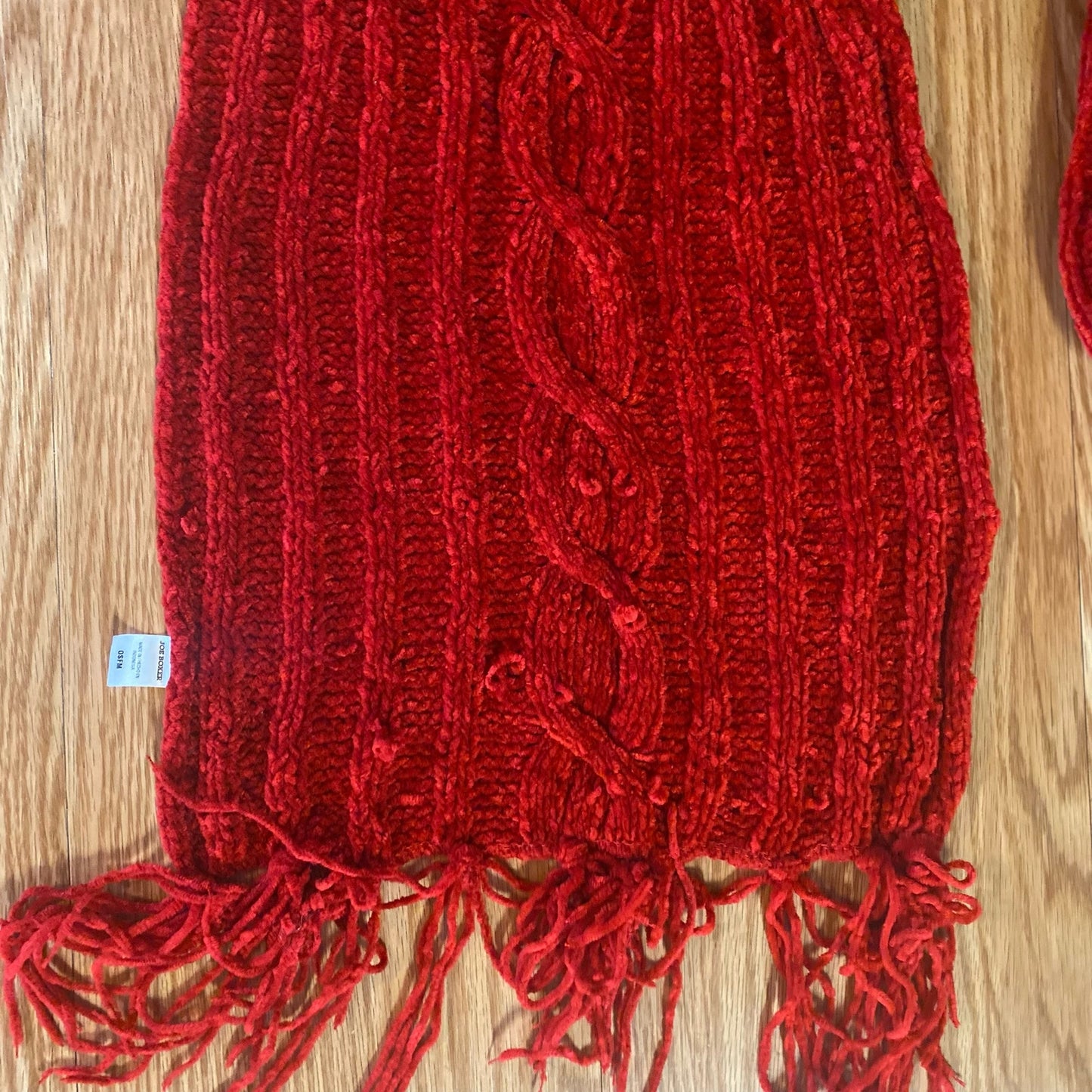 Joe Boxer Red Beanie Hat Scarf Bundle Unisex One Size