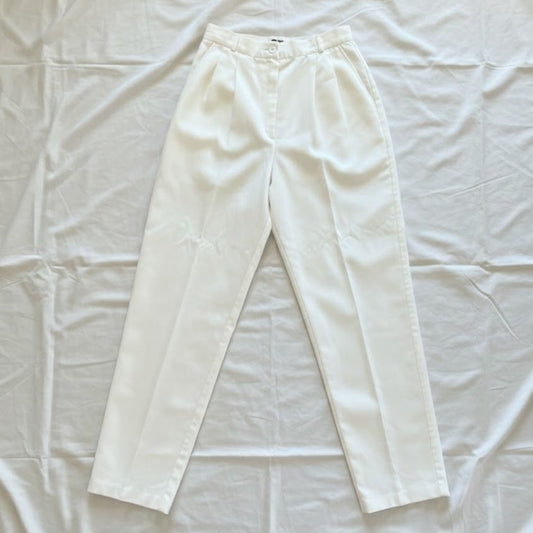 Counterparts Vintage White Pleated Pants Womens 27 Waist
