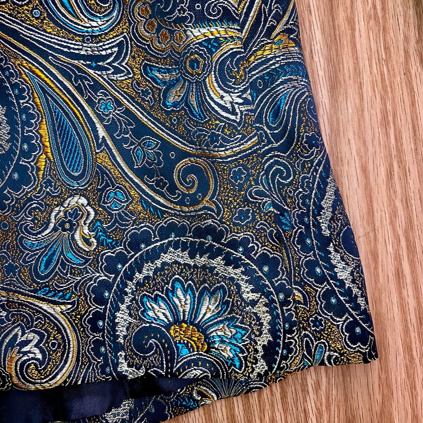 Brownstone Studio Vintage Gold Teal Paisley Jacket Womens Small