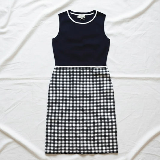 Hobbs London Saffi Knitted Dress Navy Ivory Womens 6