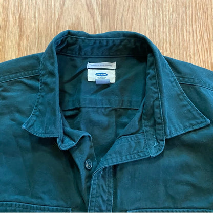 Old Navy Green Pine Your Mann Long Sleeve Heavy Twill Shirt Mens Medium