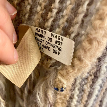 Aris Tan Striped Knit Tassel Scarf Unisex Womens One Size