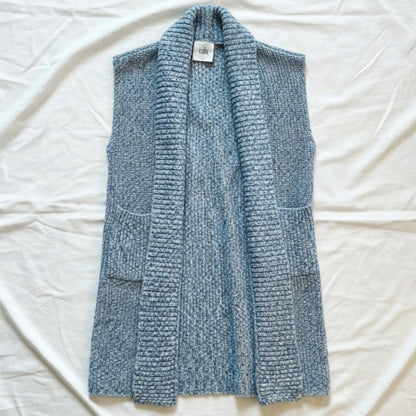 CAbi Love Carol Napa #3165 Blue Knit Duster Sweater Vest Womens XXS
