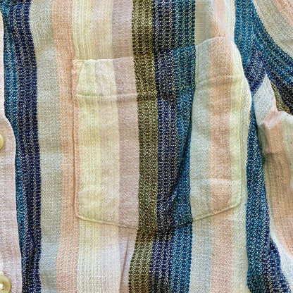 Sonoma Multicolor Striped Blue Cotton Button-up Shirt Blouse Womens Medium