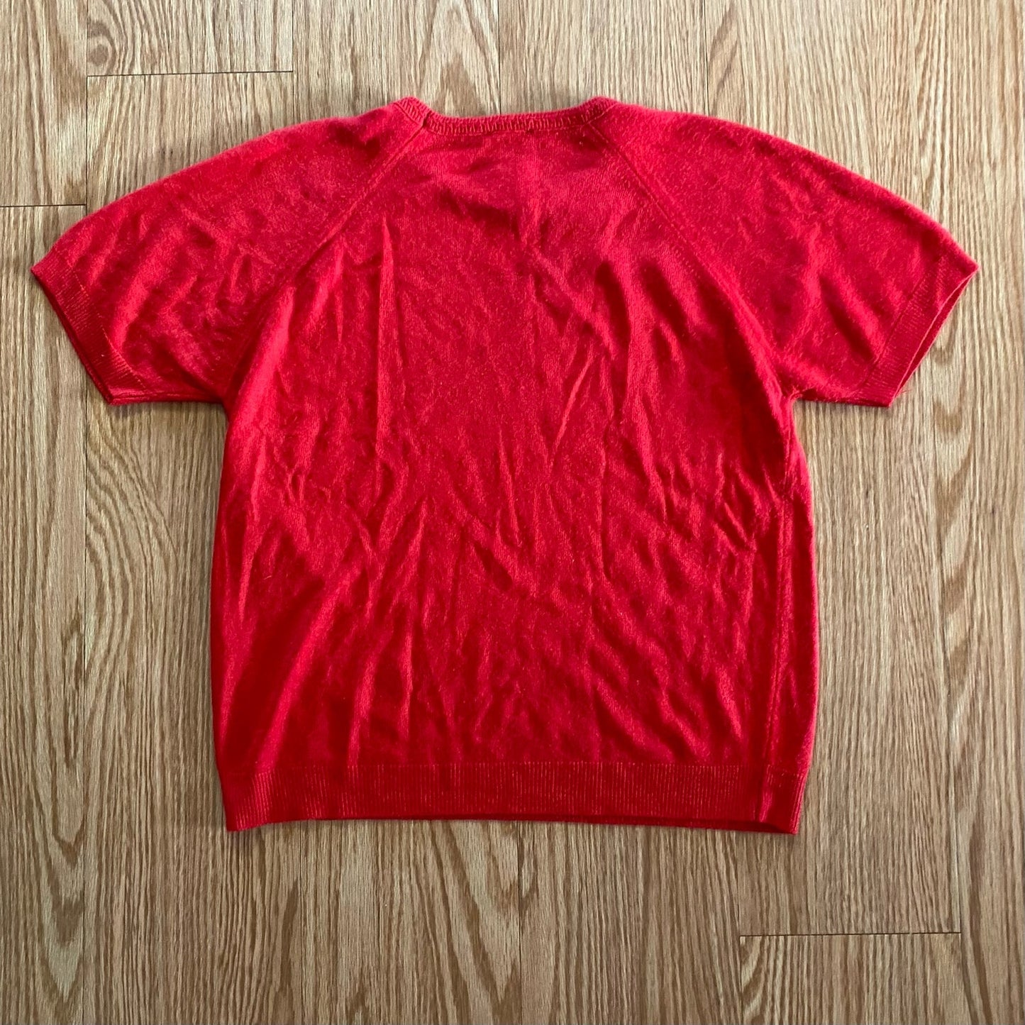 Designers Originals Vintage Red Short Sleeve Luxelon Sweater Womens Large