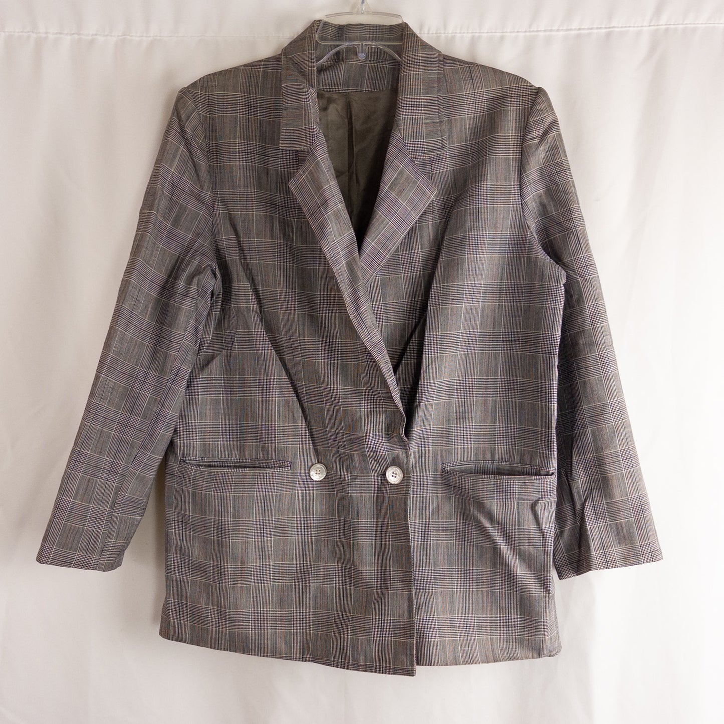 WLBW Vintage Gray Stripe Oversized USA Made Blazer Womens 12 Large