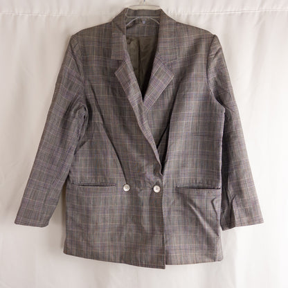 WLBW Vintage Gray Stripe Oversized USA Made Blazer Womens 12 Large