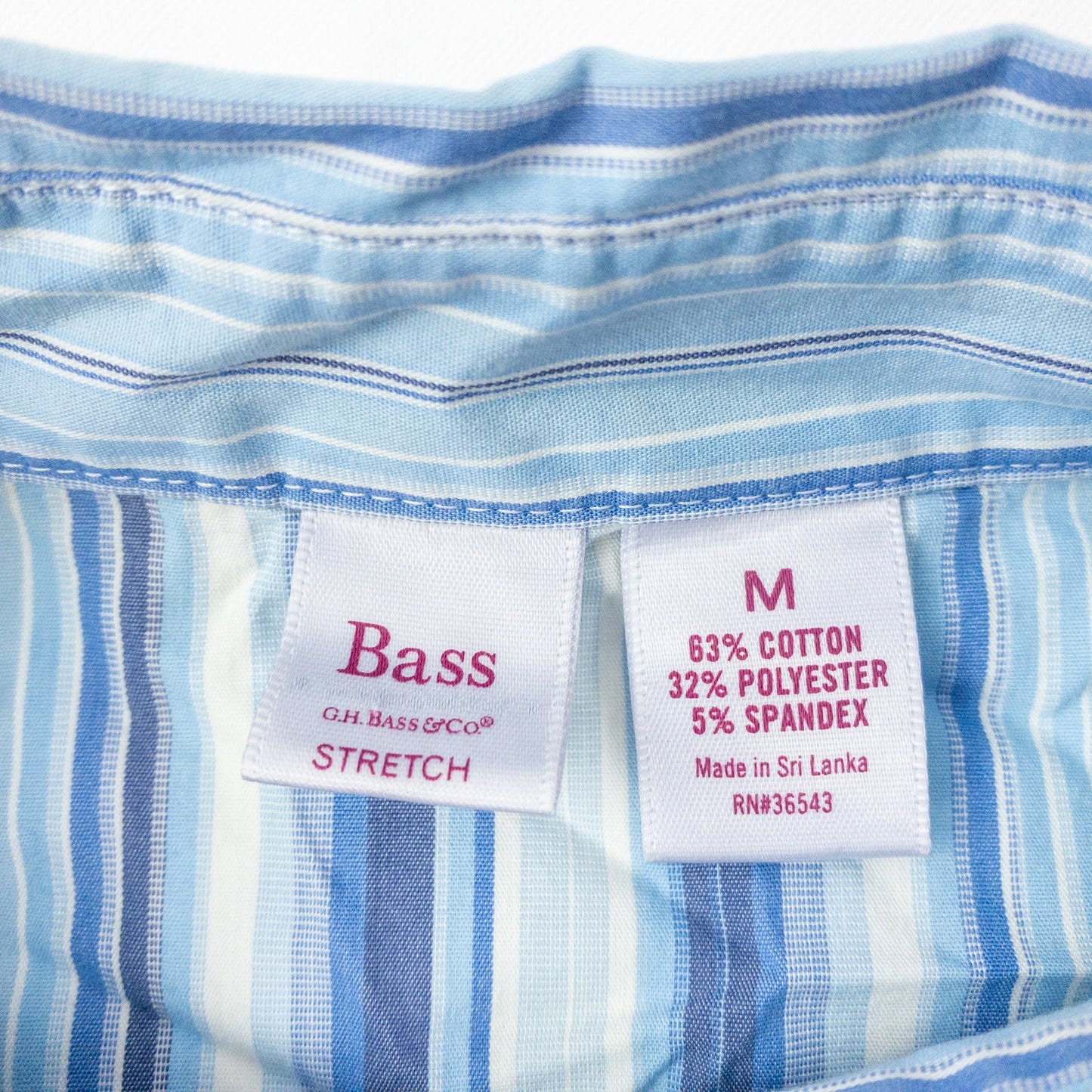 GH Bass & Co Blue White Striped Button Blouse Shirt Womens Medium