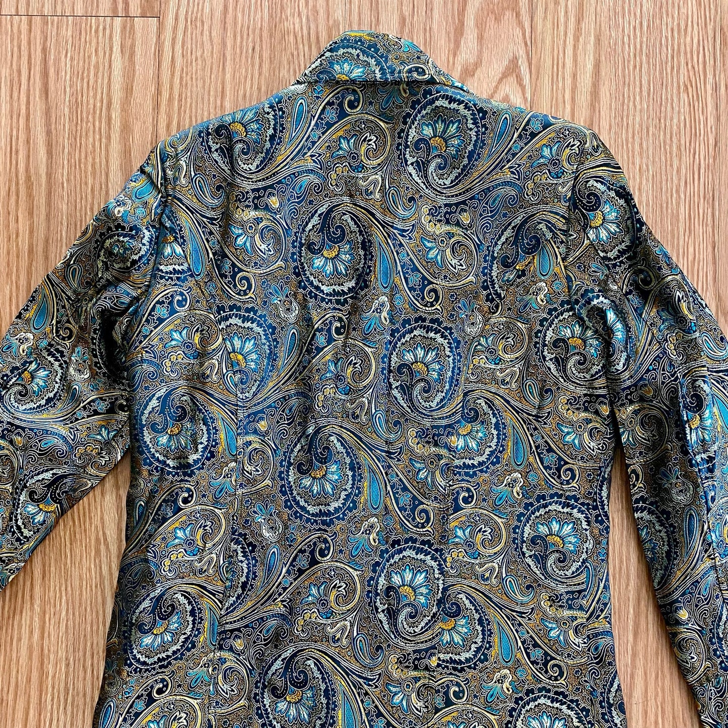 Brownstone Studio Vintage Gold Teal Paisley Jacket Womens Small